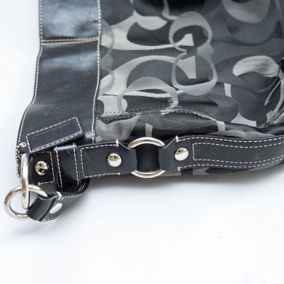 Coach | ZOE | Leather black/grey signature Jacquard Canvas shoulder bag - Picture 8 of 8